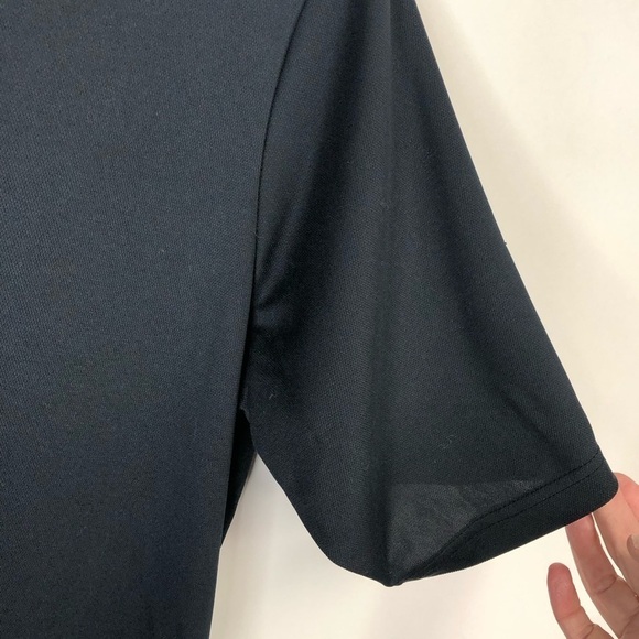 Black polyester short sleeve collared button placket  spartan nash. large - Picture 3 of 7